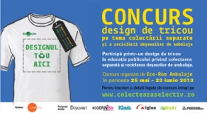 Se caută un design creativ de tricou pe tema colectării separate  și a reciclării a deșeurilor de ambalaje